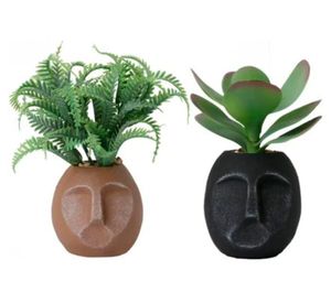 Macetero Suculentas negro/café 2 un
