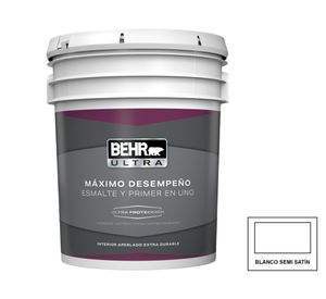 Esmalte al agua Ultra blanco Semi Satín 5 gl