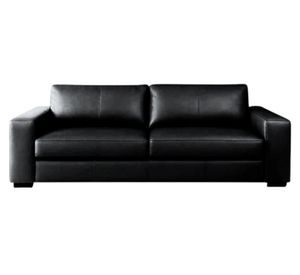 Sofá 3 cuerpos Trento cuero negro