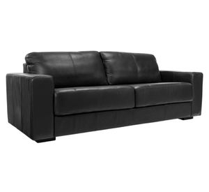 Sofá 3 cuerpos Trento cuero negro