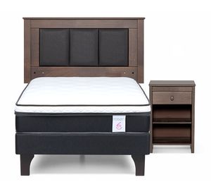 Cama europea 1.5 plazas New Style 6 + set Rachel grafito