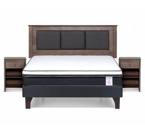 Cama europea 2 plazas New Style 6 + set Rachel grafito