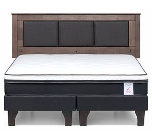 Cama europea King New Style 6 base dividida + respaldo Rachel gris