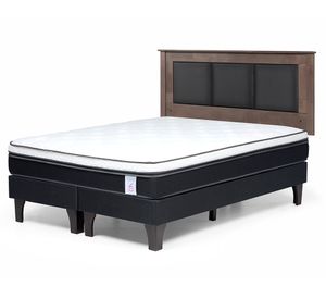 Cama europea King New Style 6 base dividida + respaldo Rachel gris