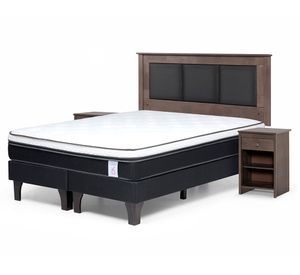 Cama europea King New Style 6 base dividida + set Rachel grafito
