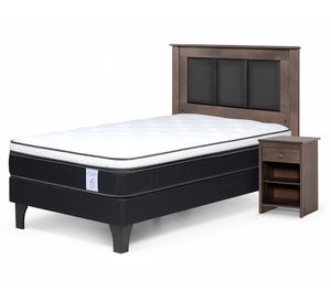 Cama europea 1.5 plazas New Style 6 + set Rachel grafito