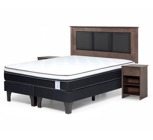 Cama europea 2 plazas New Style 6 base dividida + set Rachel grafito
