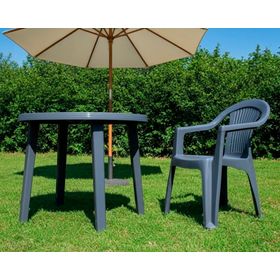 Mesa redonda Valencia gris 90 cm