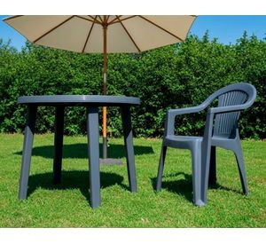 Mesa redonda Valencia gris 90 cm