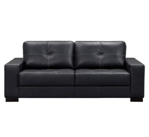 Sofá 3 cuerpos Ferrara cuero negro