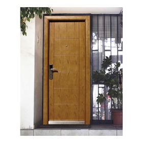 Puerta seguridad acero Madera apertura derecha 86x205 cm