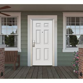 Puerta seguridad acero 6 paneles apertura derecha 86x205 cm