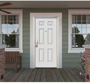 Puerta seguridad acero 6 paneles apertura derecha 86x205 cm