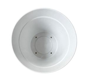 Set macetero + plato Bio Bamboo Clásico blanco 17x25 cm