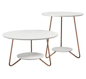 Mesa de centro 2 piezas redonda Liz 52x50 cm blanco