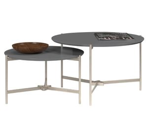 Mesa de centro 2 piezas redonda Prisma 37x61.5 cm cinza