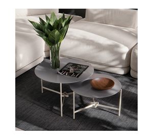 Mesa de centro 2 piezas redonda Prisma 37x61.5 cm cinza