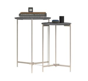 Mesa lateral 2 piezas redonda Prisma 70x51.5 cm cinza