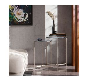 Mesa lateral 2 piezas redonda Prisma 70x51.5 cm cinza