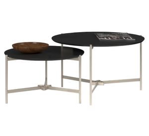 Mesa de centro 2 piezas redonda Prisma 37x61.5 cm preto