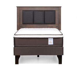 Cama europea 1 plaza New Style 4 Plus + respaldo Rachel gris