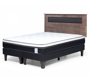 Cama europea 2 plazas New Style 6 base dividida + respaldo Ferrara gris