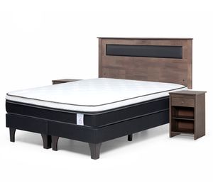 Cama europea King New Style 6 base dividida + set Ferrara gris