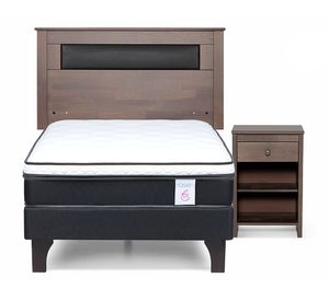 Cama europea 1.5 plazas New Style 6 + set Ferrara gris