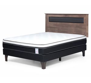 Cama europea 2 plazas New Style 6 + respaldo Ferrara gris