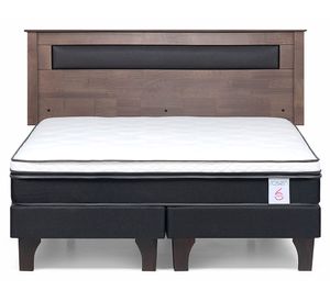 Cama europea King New Style 6 base dividida + respaldo Ferrara gris