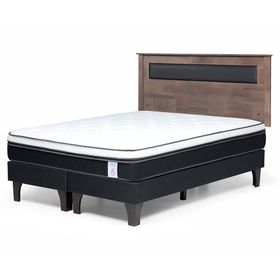 Cama europea King New Style 6 base dividida + respaldo Ferrara gris