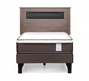 Cama europea 1 plaza New Style 4 Plus + respaldo Ferrara gris