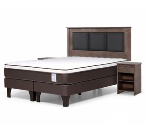 Cama europea 2 plazas New Style 4 Plus base dividida + set Rachel grafito