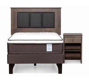 Cama europea 1 Plaza New Style 4 Plus + set Rachel grafito