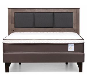 Cama europea 2 plazas New Style 4 Plus + respaldo Rachel gris