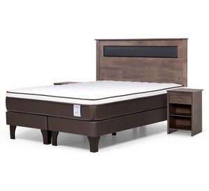 Cama europea 2 plazas New Style 4 Plus base dividida + set Ferrara gris