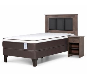 Cama europea 1 Plaza New Style 4 Plus + set Rachel grafito