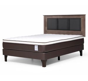 Cama europea 2 plazas New Style 4 Plus + respaldo Rachel gris