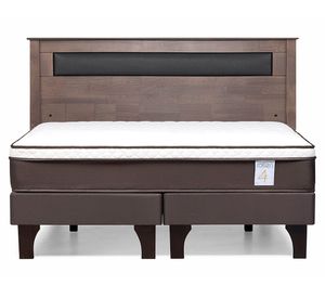 Cama europea King New Style 4 Plus base dividida + respaldo Ferrara gris