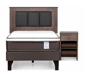 Cama europea 1.5 plazas New Style 4 Plus + set Rachel grafito