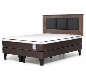 Cama europea King New Style 4 Plus base dividida + respaldo Rachel gris