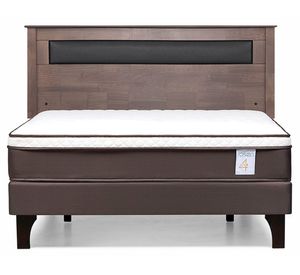 Cama europea 2 plazas New Style 4 Plus + respaldo Ferrara gris