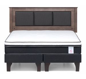 Cama europea 2 plazas New Style 6 base dividida + respaldo Rachel grafito