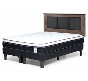 Cama europea 2 plazas New Style 6 base dividida + respaldo Rachel grafito