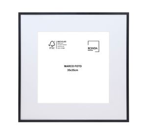 Marco foto metal negro 36x36 cm