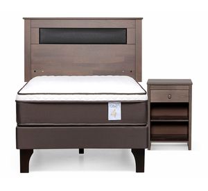 Cama europea 1 Plaza New Style 4 Plus + set Ferrara grafito