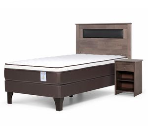 Cama europea 1.5 plazas New Style 4 Plus + set Ferrara grafito