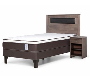 Cama europea 1 Plaza New Style 4 Plus + set Ferrara grafito