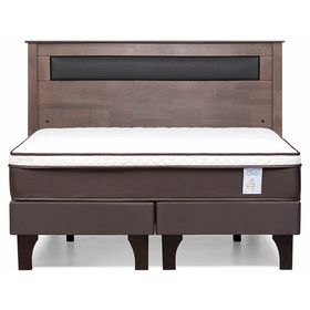 Cama europea 2 plazas New Style 4 Plus base dividida + respaldo Ferrara grafito