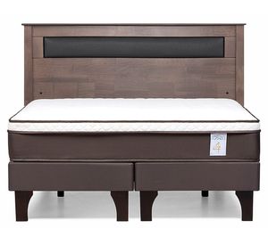 Cama europea 2 plazas New Style 4 Plus base dividida + respaldo Ferrara grafito